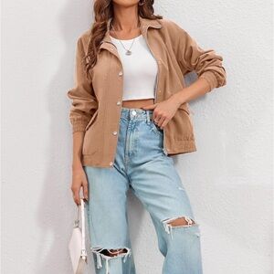 Military Zip Up Bomber Jacket